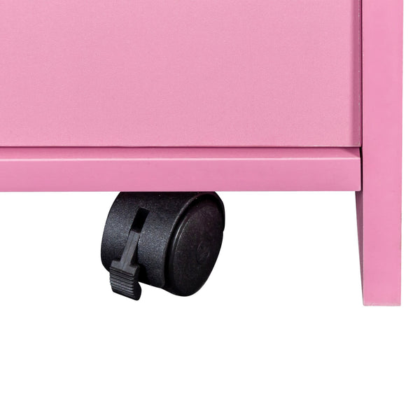 English Elm Locking Salon Beauty Cabinet with 2 Drawers & 1 Lockable Cupboard, Hair Dryer Holes, Durable Finish W33163017