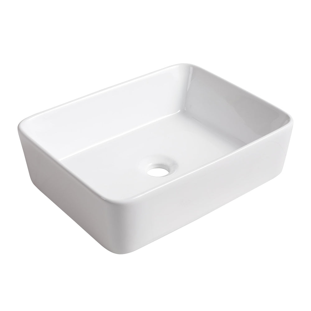 English Elm 24" Modern Floating Bathroom Vanity With Ceramic Basin Set, White Oak, Soft-Close Doors & Storage W999S00018