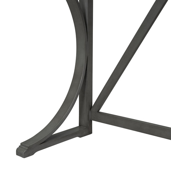 English Elm Topmax Farmhouse Counter Dining Set with Built-in Usb Charging and Upholstered Stools Gray N717P352068E