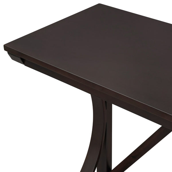 English Elm Topmax Farmhouse Counter Dining Set with Built-in Usb Charging and Upholstered Stools Espresso N717P352068P