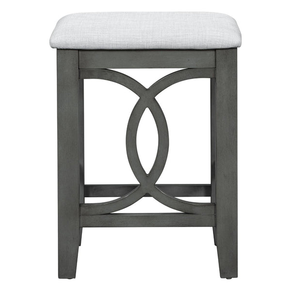 English Elm Topmax Farmhouse Counter Dining Set with Built-in Usb Charging and Upholstered Stools Gray N717P352068E