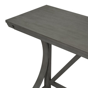 English Elm Topmax Farmhouse Counter Dining Set with Built-in Usb Charging and Upholstered Stools Gray N717P352068E