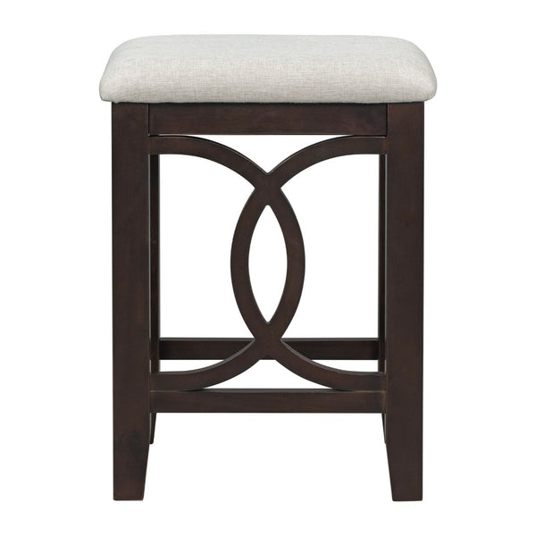 English Elm Topmax Farmhouse Counter Dining Set with Built-in Usb Charging and Upholstered Stools Espresso N717P352068P