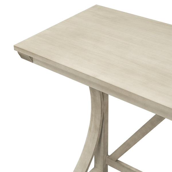 English Elm Topmax Farmhouse Counter Dining Set with Built-in Usb Charging and Upholstered Stools White N717P352068A