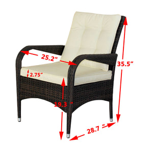 English Elm 2-Piece Liberatore Dining Chairs with Beige Cushions, Weather-Resistant PE Rattan Seats, 300lb Capacity W20967120