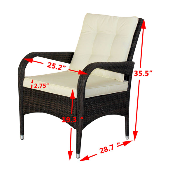 English Elm 2-Piece Liberatore Dining Chairs with Beige Cushions, Weather-Resistant PE Rattan Seats, 300lb Capacity W20967120