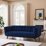 English Elm Ashcroft Furniture - Addison Large Navy-Blue Velvet Sofa