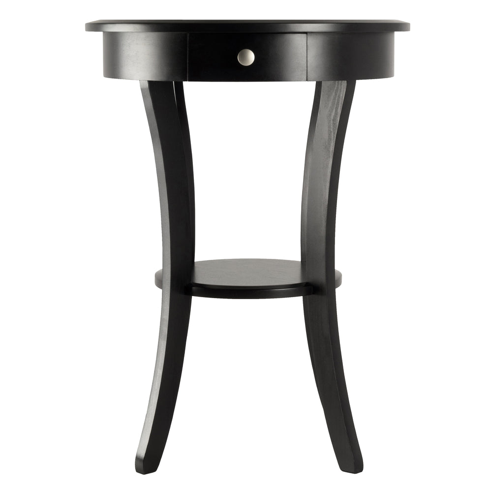 Winsome Wood Sasha Round Accent Table - Elegant Black Design With Storage Drawer & Shelf For Home Decor Black Composite Wood 20227-winsome-wood