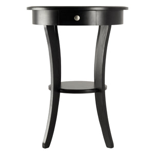Winsome Wood Sasha Round Accent Table - Elegant Black Design With Storage Drawer & Shelf For Home Decor Black Composite Wood 20227-winsome-wood