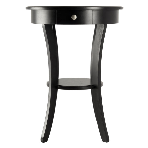 Winsome Wood Sasha Round Accent Table - Elegant Black Design With Storage Drawer & Shelf For Home Decor Black Composite Wood 20227-winsome-wood