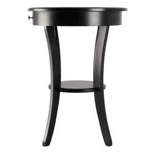 Winsome Wood Sasha Round Accent Table - Elegant Black Design With Storage Drawer & Shelf For Home Decor Black Composite Wood 20227-winsome-wood