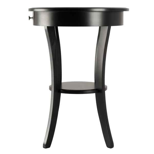 Winsome Wood Sasha Round Accent Table - Elegant Black Design With Storage Drawer & Shelf For Home Decor Black Composite Wood 20227-winsome-wood