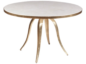 Lexington Artistica Home Crystal Stone Round Dining Table - Hand-forged Iron Base With Unique Fossilized Top For Elegant Dining Gold Wood 2023-870c