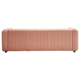 English Elm Contemporary Velvet Sofa Couch 84.25''W For Living Room, Pink