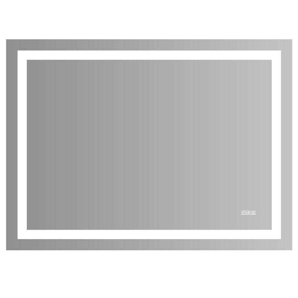 English Elm 48" LED Bathroom Mirror 48" x 36" Frameless Lighted Mirror with Anti-Fog, Touch Dimmer, Color Modes W134070938