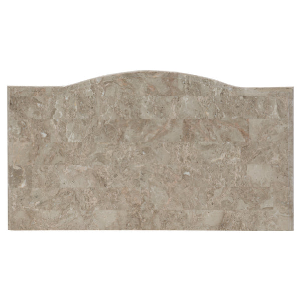 English Elm Silver Cavalier Nightstand with Genuine Marble Top, Silver Finish, Carved Acanthus Details, 34.5" x 19.5" x 32.5" B01172438