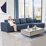 English Elm 134'' Mid Century Modern Sofa With Right Chaise For Living Room Sofa, Blue