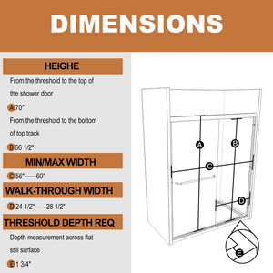 English Elm 60 in Matte Black Sliding Shower Door with Clear Glass Panel for Modern Bathrooms W63766791