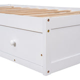 English Elm Twin Size Platform Storage Bed With 3 Drawers,White