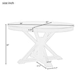 Hearth and Haven Trexm Retro Functional Extendable Dining Table with a 12" Leaf For Dining Room and Living Room WF298829AAP