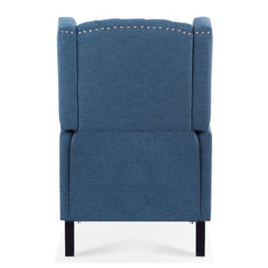 English Elm 27.16" Wingback Manual Recliner with Nailhead Trim Solid Wood Frame Club Chair W680P451420