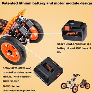 English Elm Modular Electric Go Kart with Aluminum Frame and 20 Plus Build Configurations for Kids ET297824GKT