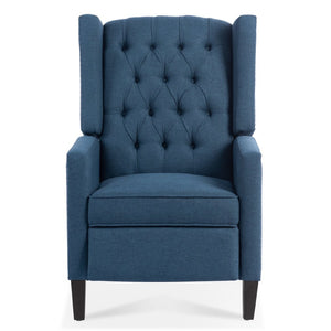 English Elm 27.16" Wingback Manual Recliner with Nailhead Trim Deep Foam Cushion Club Chair W68032508