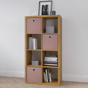 English Elm Smart Cube 8-Cube Organizer Storage with Open Back Shelves, Stylish Modular Bookcase for Home Office Walnut W141260289