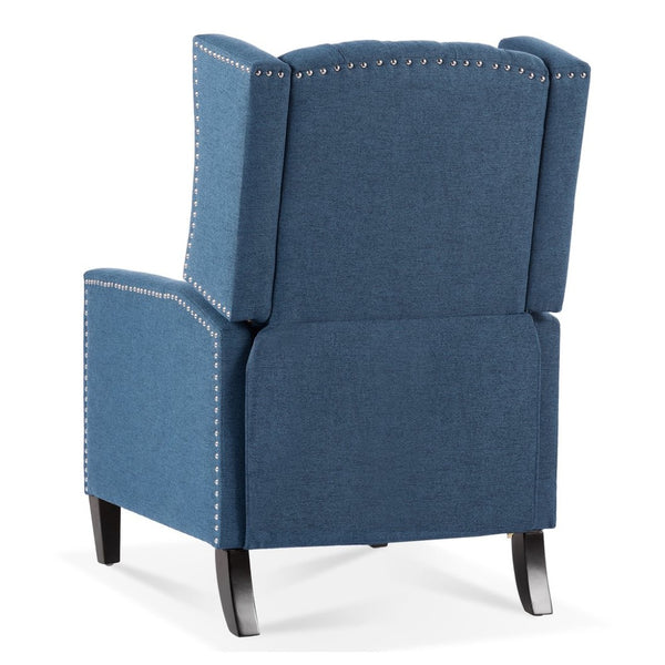 English Elm 27.16" Wingback Manual Recliner with Nailhead Trim Deep Foam Cushion Club Chair W68032508