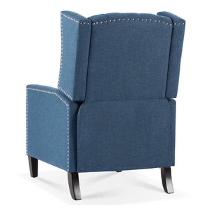 English Elm 27.16" Wingback Manual Recliner with Nailhead Trim Solid Wood Frame Club Chair W680P451420