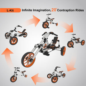 English Elm Kidrock Modular Aluminum Go Kart Set 20 Configurations Grows with Kids Ages 1 to 8 ET297823LKT