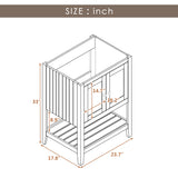 English Elm 24" Bathroom Vanity Base Only, Soild Wood Frame, Bathroom Storage Cabinet With Doors and Open Shelf, White