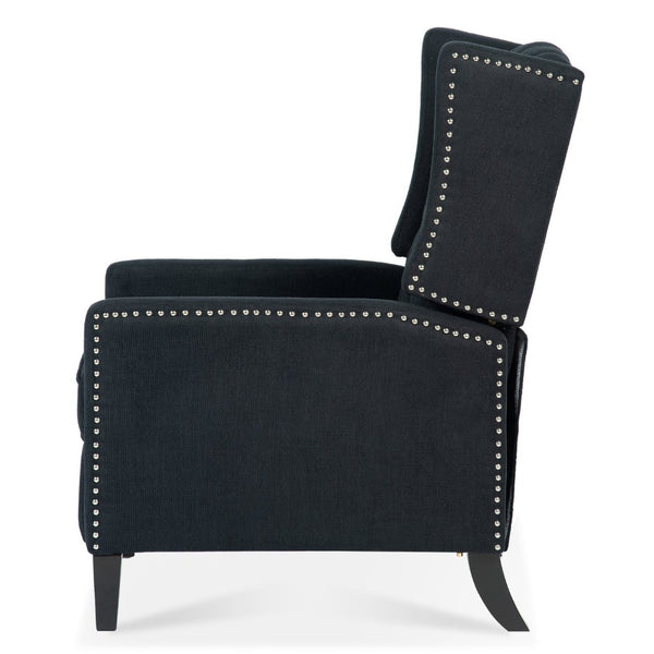 English Elm 27.16" Wingback Manual Recliner Tufted Club Chair with Nailhead Trim for Living Room W680P403873