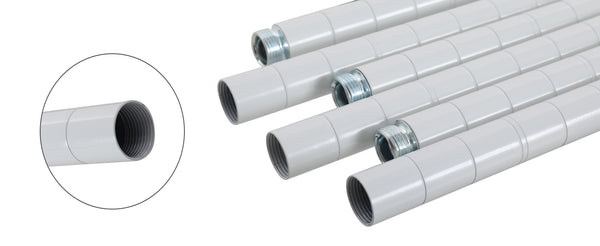 English Elm 6 6-Tier Corner Wire Shelf Rack - Heavy-Duty Adjustable Triangular Storage with Waterproof Liners, NSF Certified, 420lb Capacity White W155065920