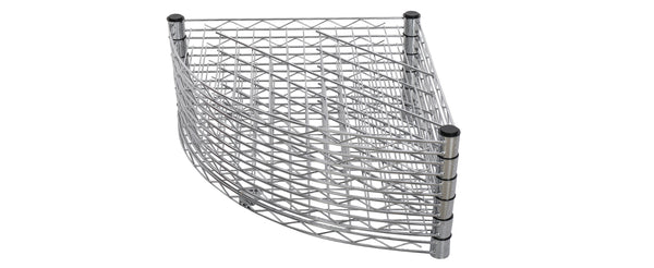 English Elm 6 6-Tier Corner Wire Shelf Rack - Heavy-Duty Adjustable Triangular Storage with Waterproof Liners, NSF Certified, 420lb Capacity Chrome W155065918