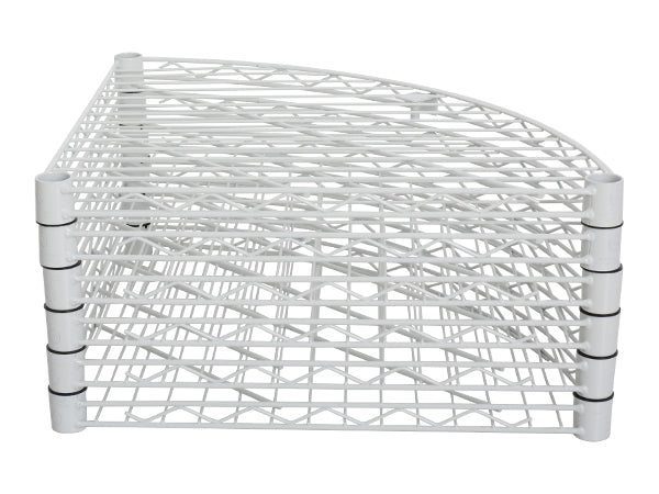 English Elm 6 6-Tier Corner Wire Shelf Rack - Heavy-Duty Adjustable Triangular Storage with Waterproof Liners, NSF Certified, 420lb Capacity White W155065920