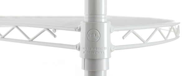 English Elm 6 6-Tier Corner Wire Shelf Rack - Heavy-Duty Adjustable Triangular Storage with Waterproof Liners, NSF Certified, 420lb Capacity White W155065920