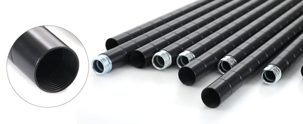 English Elm 6 6-Tier Corner Wire Shelf Rack - Heavy-Duty Adjustable Triangular Storage with Waterproof Liners, NSF Certified, 420lb Capacity Black W155065919