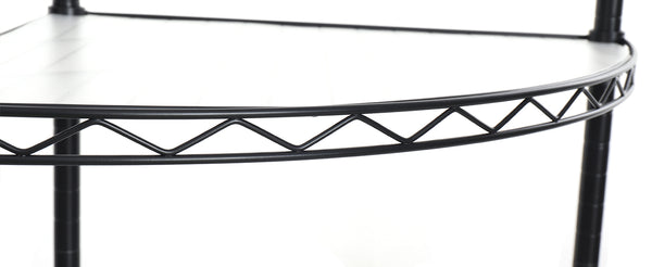 English Elm 6 6-Tier Corner Wire Shelf Rack - Heavy-Duty Adjustable Triangular Storage with Waterproof Liners, NSF Certified, 420lb Capacity Black W155065919