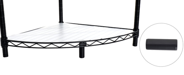 English Elm 6 6-Tier Corner Wire Shelf Rack - Heavy-Duty Adjustable Triangular Storage with Waterproof Liners, NSF Certified, 420lb Capacity Black W155065919