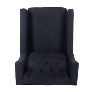 English Elm 27.16" Wingback Manual Recliner Tufted Club Chair with Nailhead Trim for Living Room W680P403873