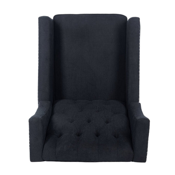 English Elm 27.16" Wingback Manual Recliner Tufted Club Chair with Nailhead Trim for Living Room W680P403873