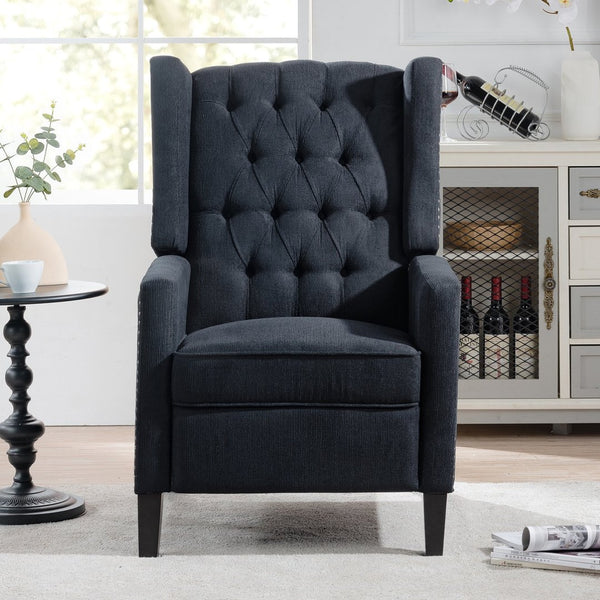 English Elm 27.16" Wingback Manual Recliner Tufted Club Chair with Nailhead Trim for Living Room W680P403873