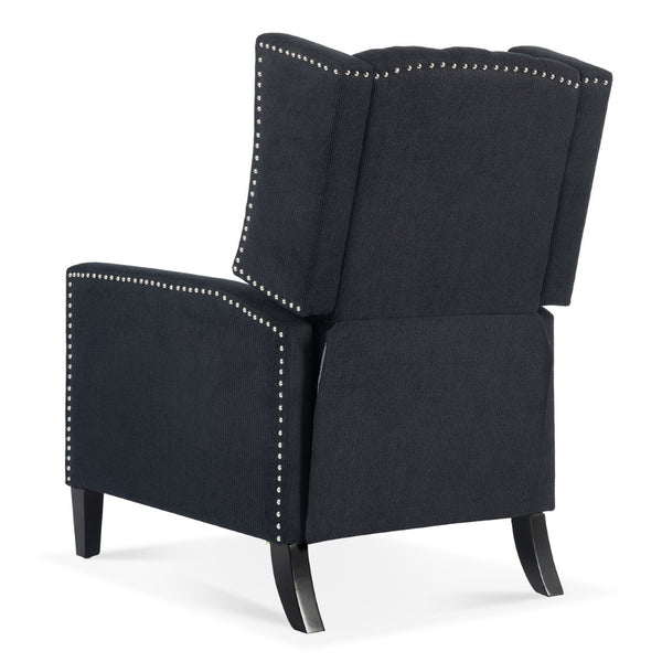 English Elm 27.16" Wingback Manual Recliner Tufted Club Chair with Nailhead Trim for Living Room W680P403873