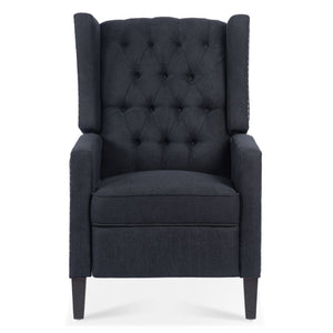 English Elm 27.16" Wingback Manual Recliner Tufted Club Chair with Nailhead Trim for Living Room W680P403873