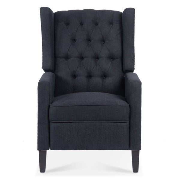 English Elm 27.16" Wingback Manual Recliner Tufted Club Chair with Nailhead Trim for Living Room W680P403873
