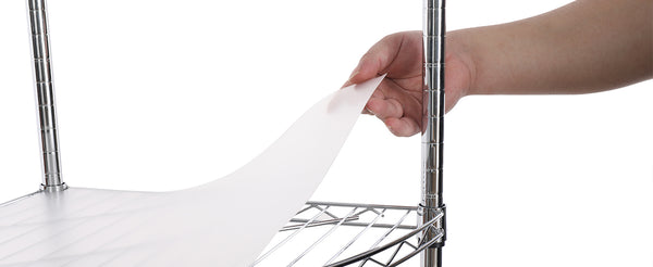 English Elm 6 6-Tier Corner Wire Shelf Rack - Heavy-Duty Adjustable Triangular Storage with Waterproof Liners, NSF Certified, 420lb Capacity Chrome W155065918