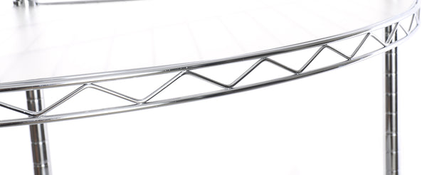 English Elm 6 6-Tier Corner Wire Shelf Rack - Heavy-Duty Adjustable Triangular Storage with Waterproof Liners, NSF Certified, 420lb Capacity Chrome W155065918