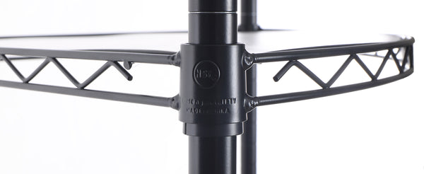 English Elm 6 6-Tier Corner Wire Shelf Rack - Heavy-Duty Adjustable Triangular Storage with Waterproof Liners, NSF Certified, 420lb Capacity Black W155065919