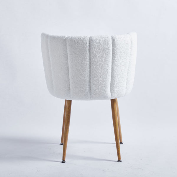 English Elm 1+4,5Pieces Modern White Dining Set - Compact 5-Piece Kitchen Table & Upholstered Chairs For Small Spaces W234S00053